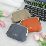 Royal Bagger RFID Blocking Coin Purses for Women, Fashion Kiss Lock Change Pouch, Double Clip Key Card Storage Bag 1858-1