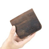 Royal Bagger Small Short Wallets, Genuine Cow Leather Card Holder, Mini Coin Purse, Vintage Bifold Male Wallet 1651