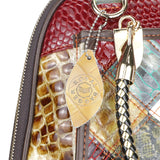 Royal Bagger Genuine Leather Backpacks, Color Stitching Plaid Shoulder Bag, Fashion Casual Handbag for Women 1791