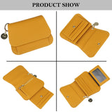 Royal Bagger RFID Short Wallets for Women Genuine Cow Leather Fashion Card Holder with Key Ring Holders Clutch Slim Coin Purse